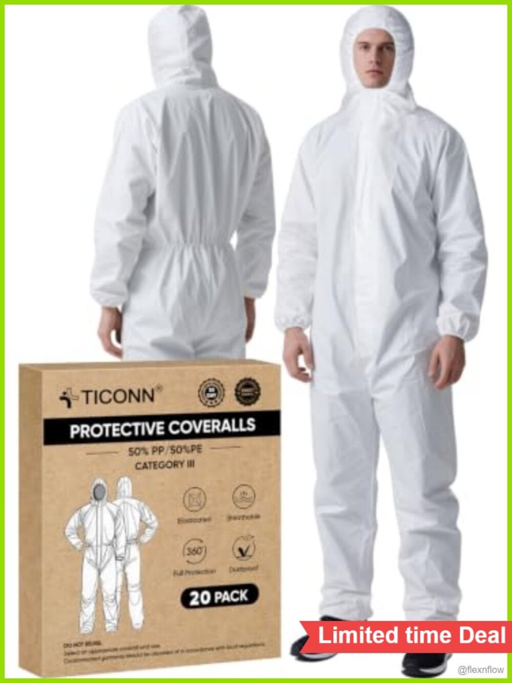 Hazmat Suit Disposable Coveralls Full Body Lab Paint Suit